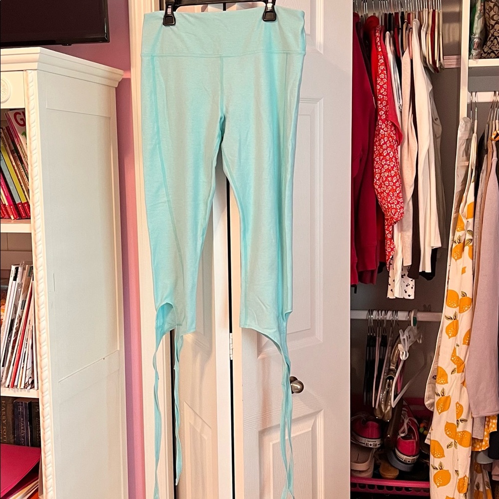Light blue capris with ties